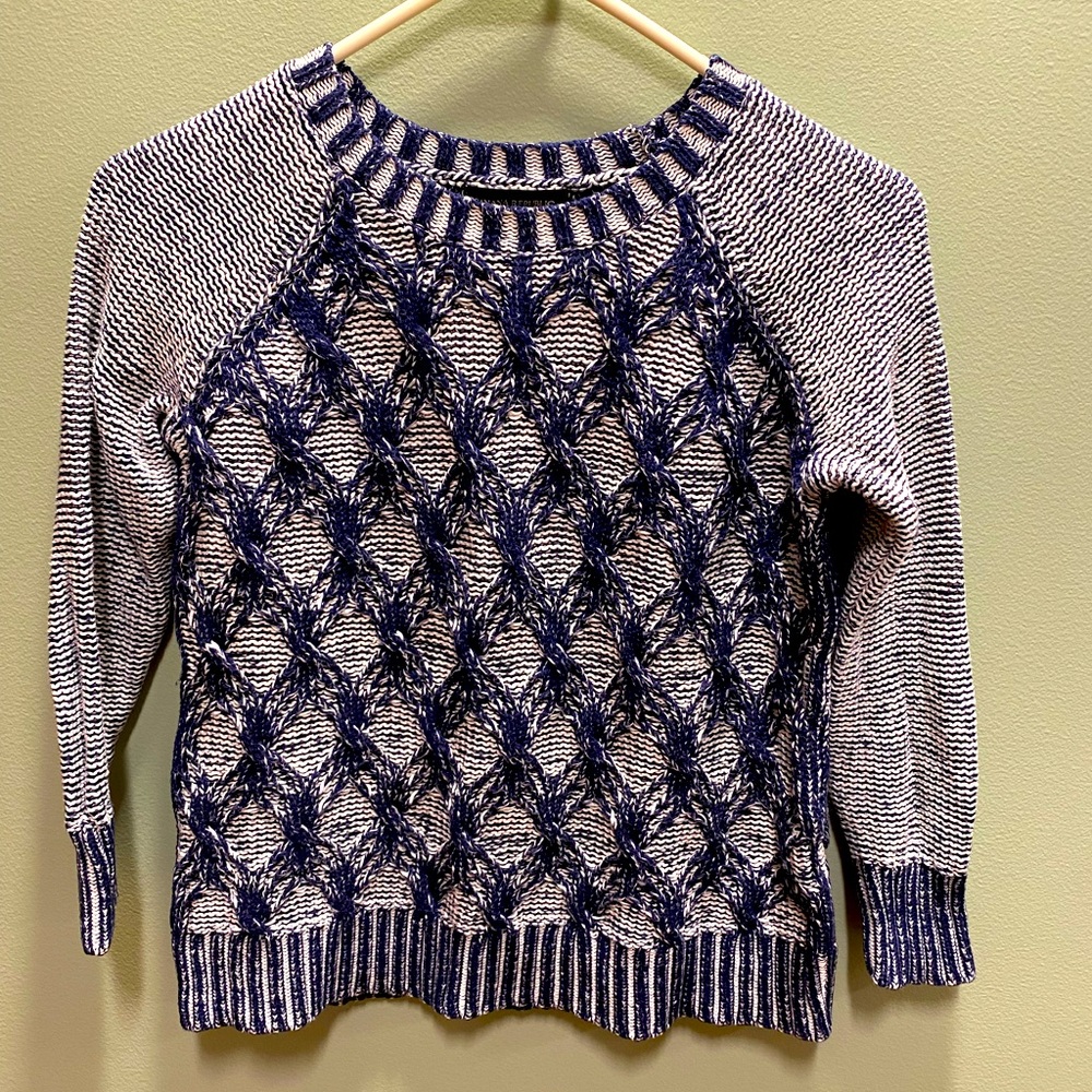 Navy Blue Banana Republic Patterned Women's Sweater